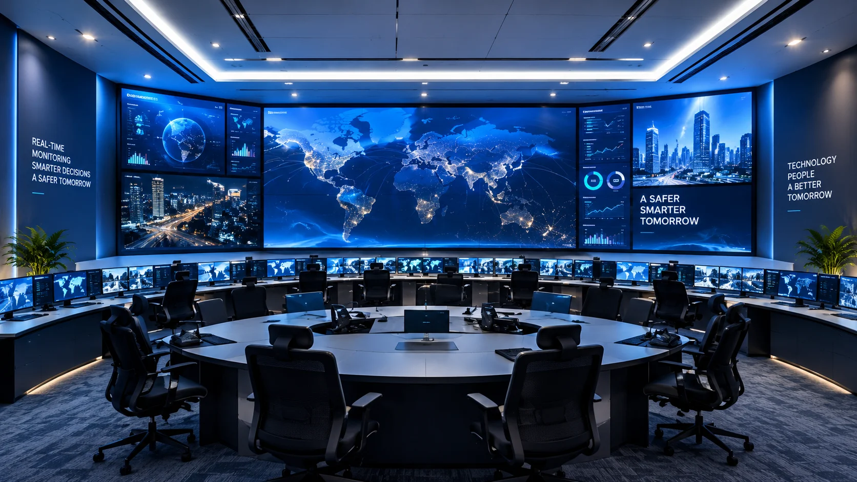 CX LED display wall in a command and control centre