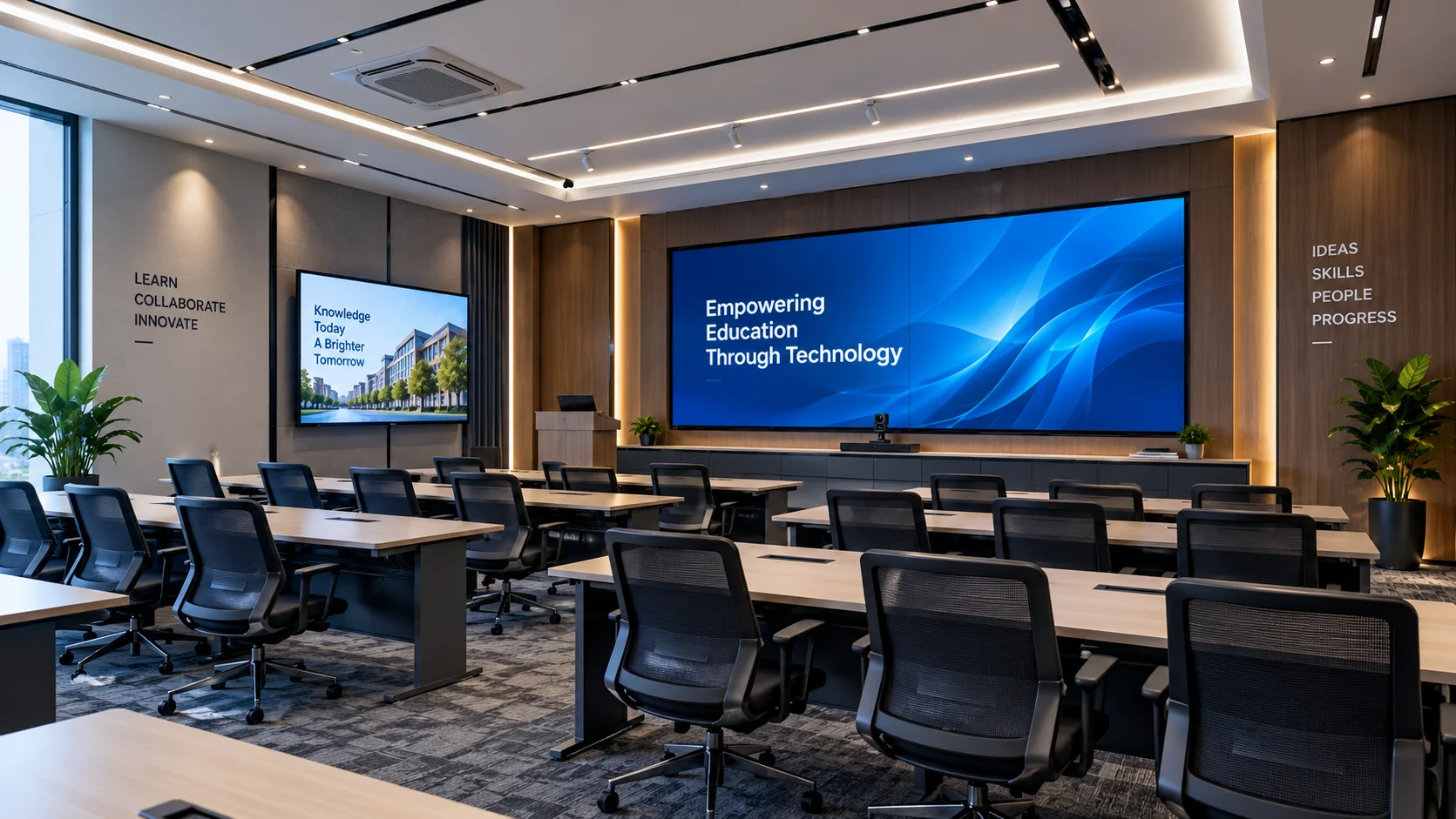 SVC LED display installed in an education and training room
