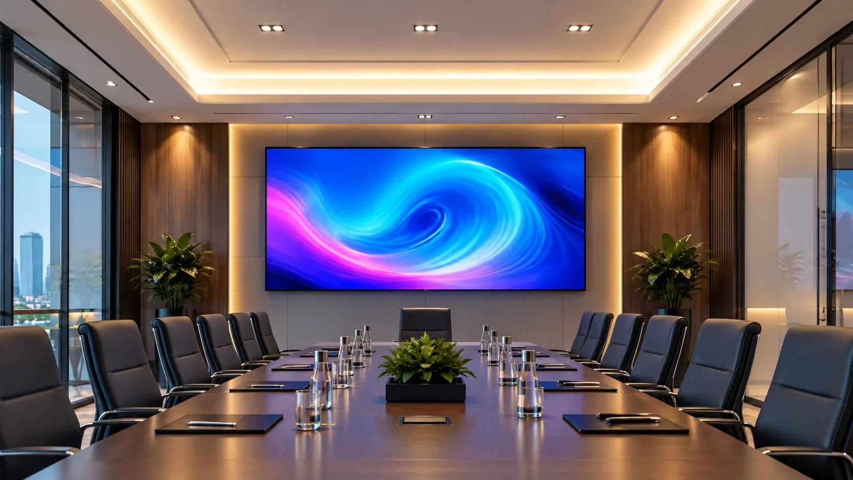 Indoor LED display for corporate conference room